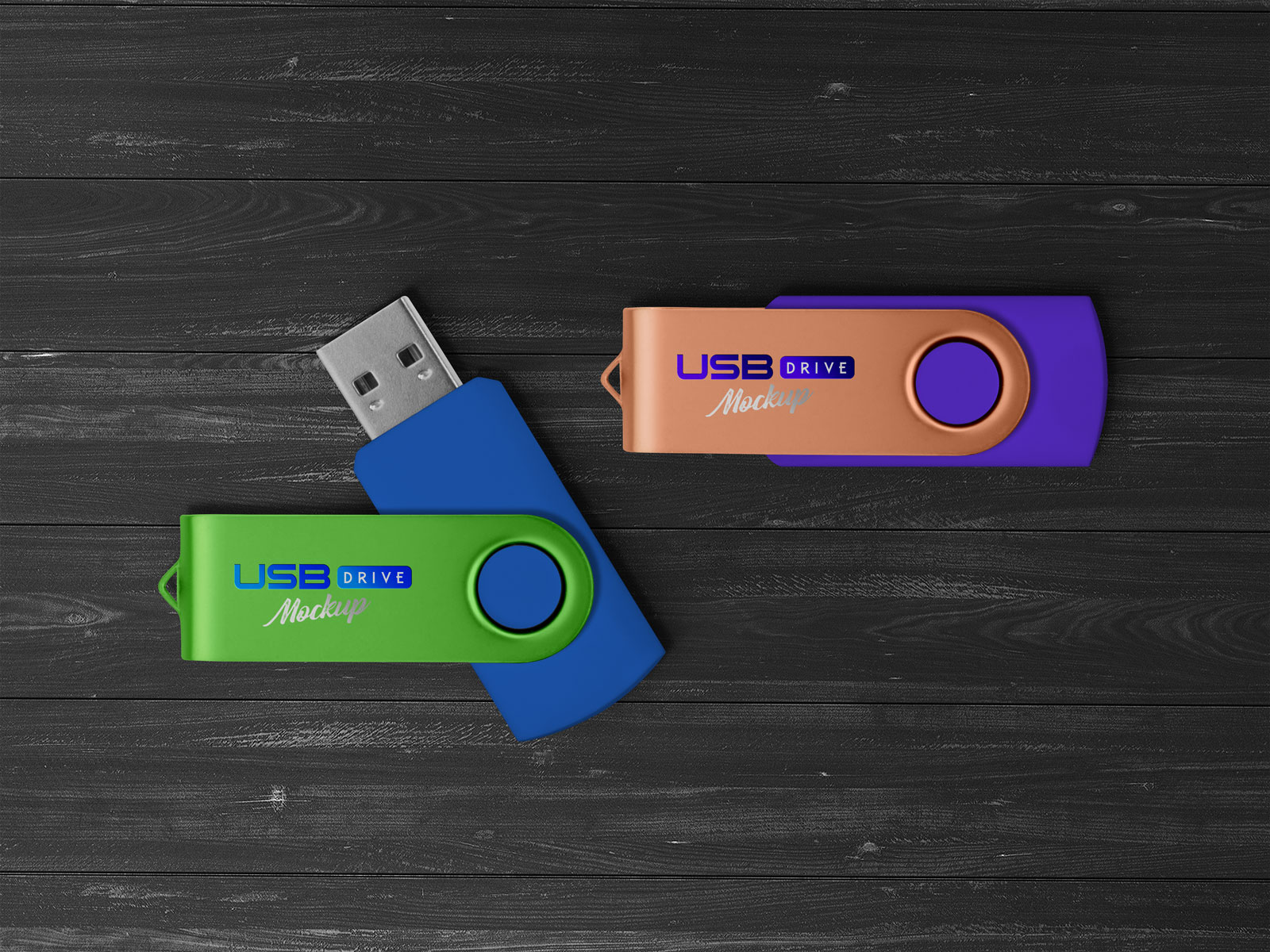 USB Flash / Pen Drive Memory Stick Free Mockup