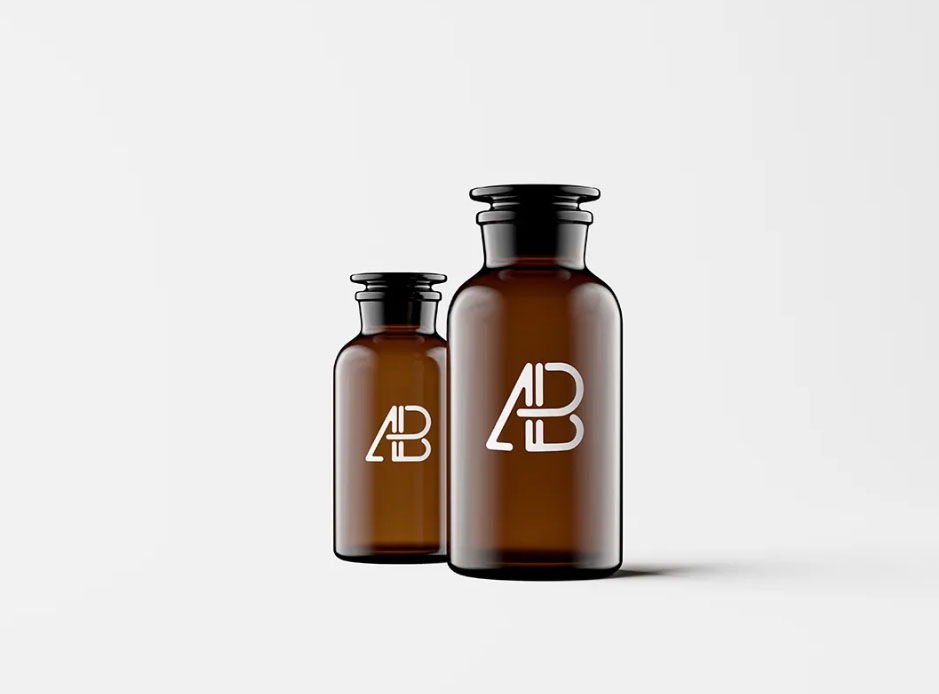 Amber Glass Apothecary Jar Free PSD Mock-ups
