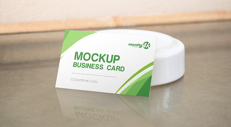 Business Card on the Table Free PSD Mockup