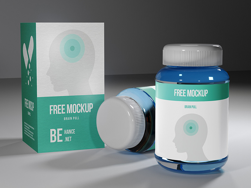 Pill Bottle & Packaging - Free PSD Mockup