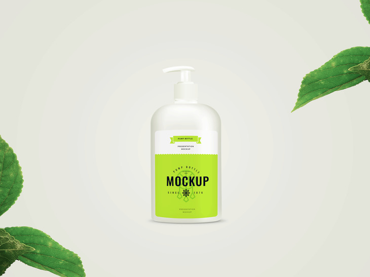 Pump Bottle Free PSD Mockup