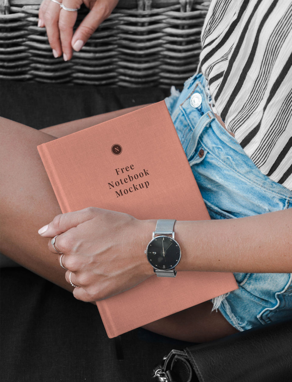 Hand Holding Notebook - Free Mockup