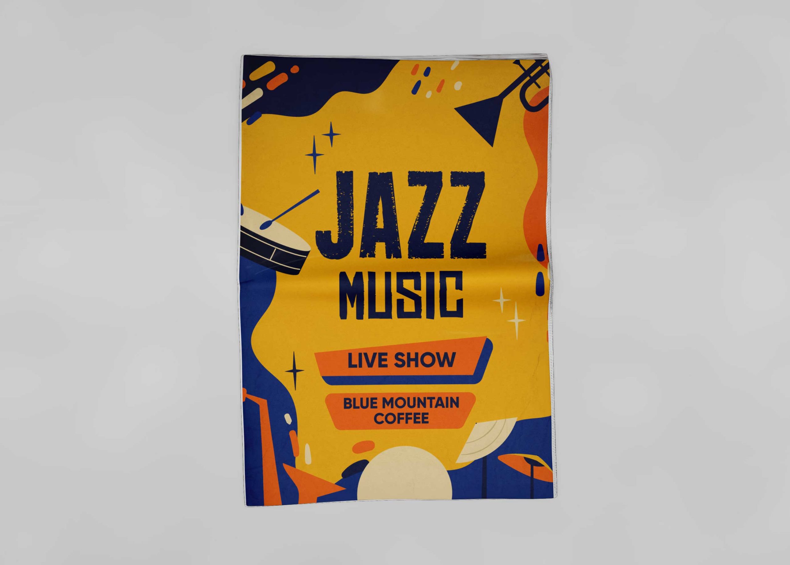 Jazz Music Flyer - Free PSD Mockup