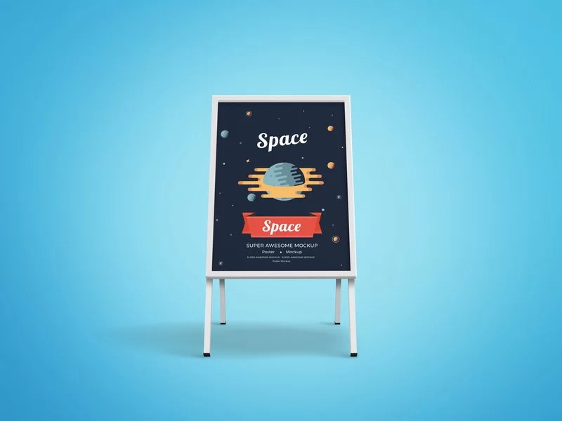 Sidewalk Sandwich Board Free PSD Mockup