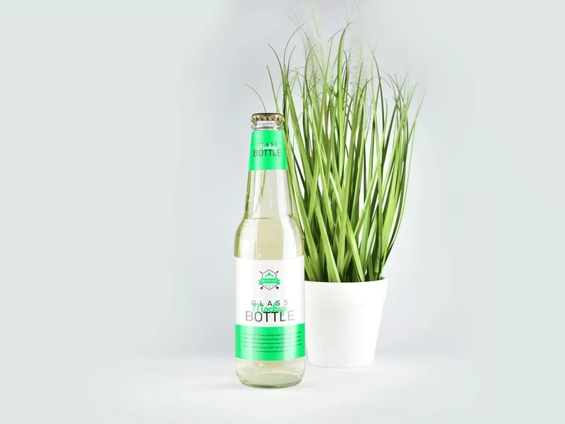 Clear Glass Bottle Free Mockup