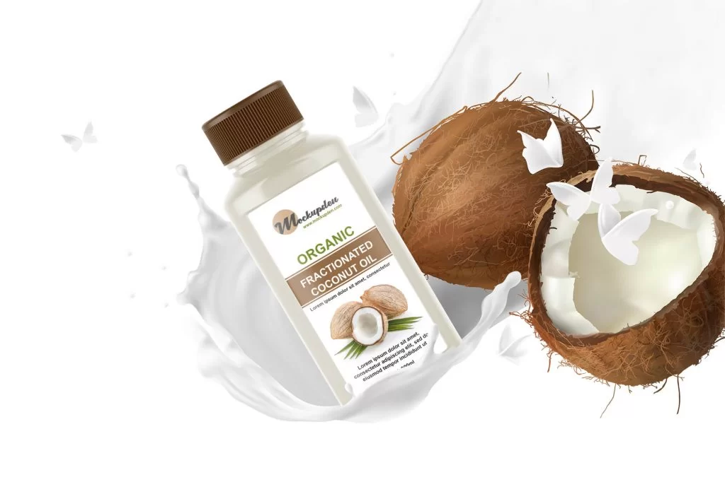Coconut Oil Bottle Free PSD Mockup