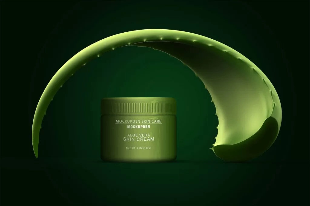 Free Aloe Vera Skin Care Jar Mockup