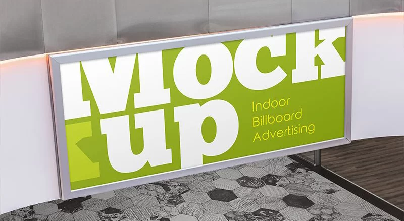Free Indoor Billboard Advertising PSD Mockup