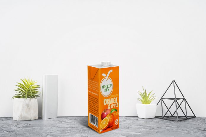 Free Juice Tetra pack Mockup