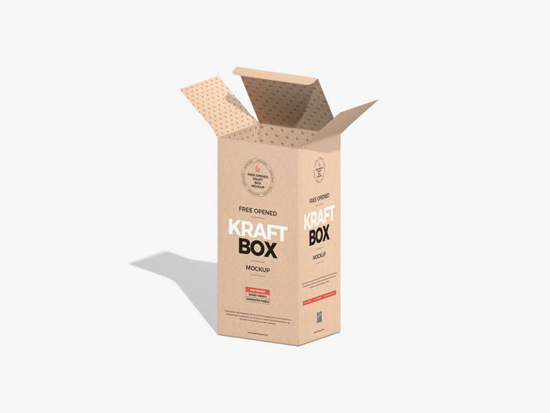 Opened Kraft Box - Free PSD Mockup