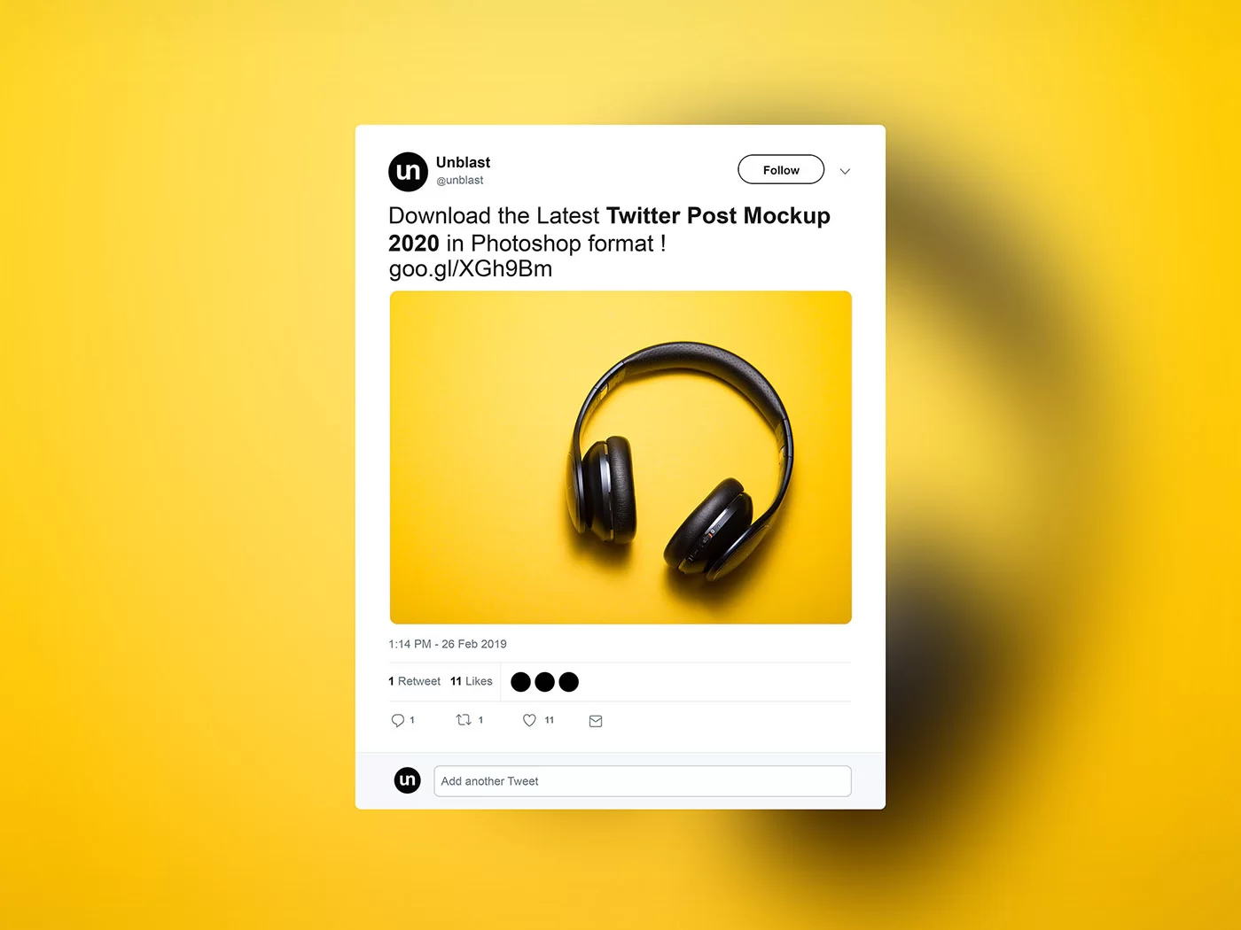 Twitter Post - Free PSD Mockup Template