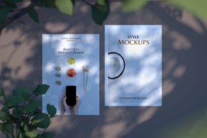 A5 Flyer With Realistic Scene Free Mock-ups