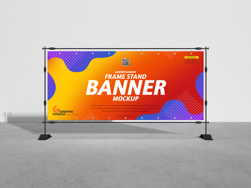 Advertisement Frame Stand Banner Free Mockup