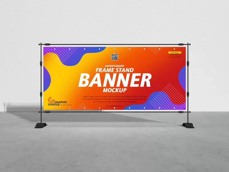 Advertisement Frame Stand Banner Free Mockup