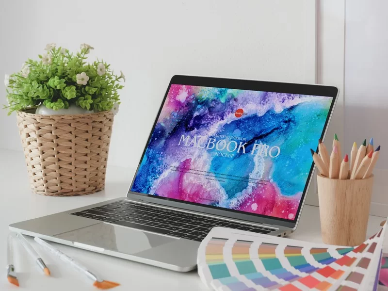 Artistic Interior MacBook Pro Free Mockup