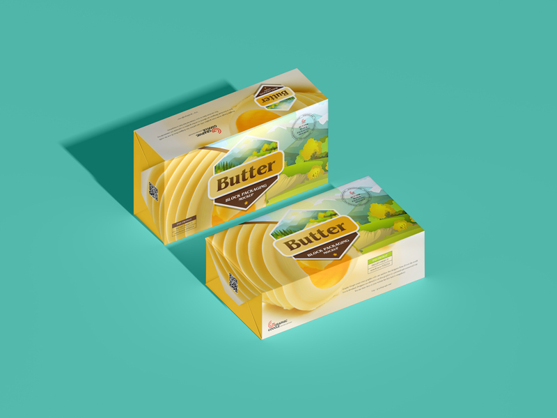 Free Butter Block Packaging Free PSD Mockup