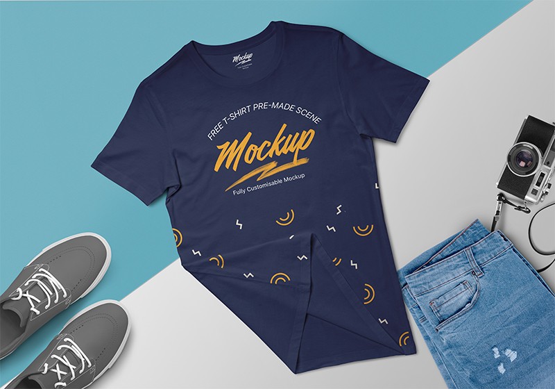 Free T-Shirt Mockup Scene