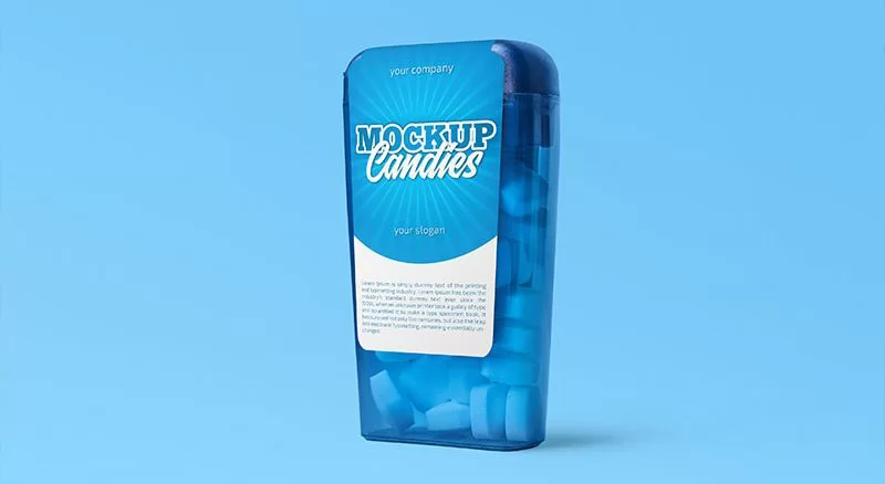 Plastic Candy Box Packaging - Free PSD Mockup