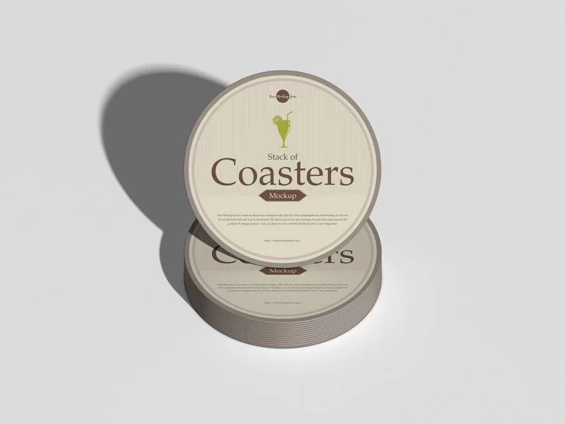 Stack of Coasters Free PSD Mockup