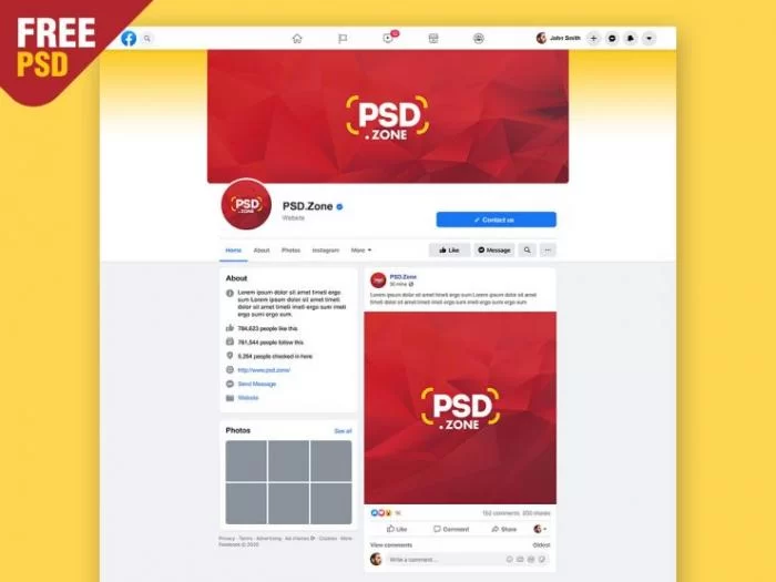 Facebook Brand Page Free Mockup Template