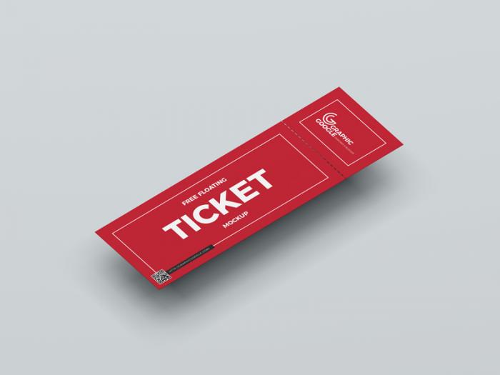 Floating Ticket Free Mockup Template