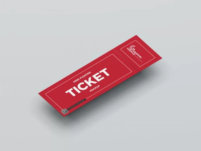 Floating Ticket Free Mockup Template