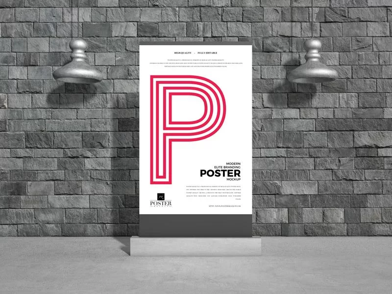 Modern Branding Poster Free Mockup
