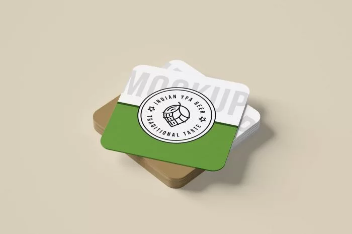 Realistic Coaster Free Mockup Template