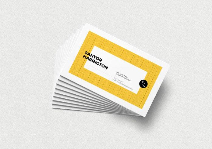 Realistic Stacked Free Business Card Mockup