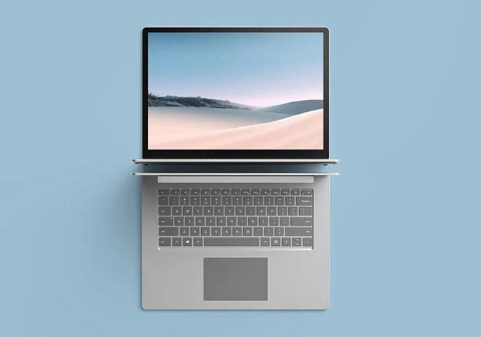 Top View Surface Laptop Free Mockup