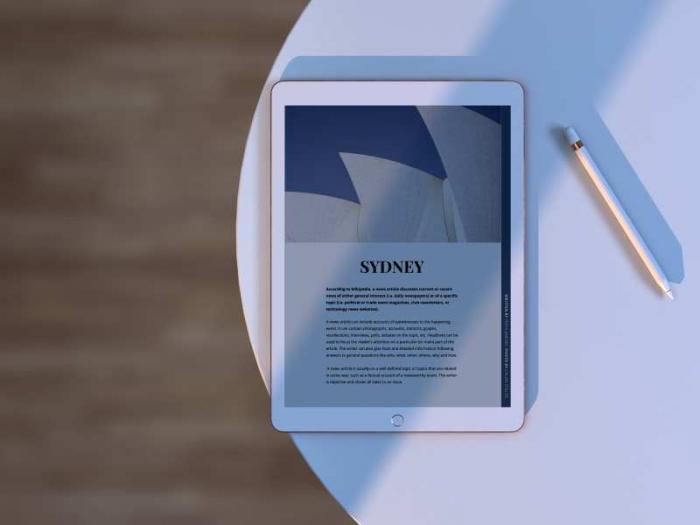 Top View iPad Free PSD Mockup