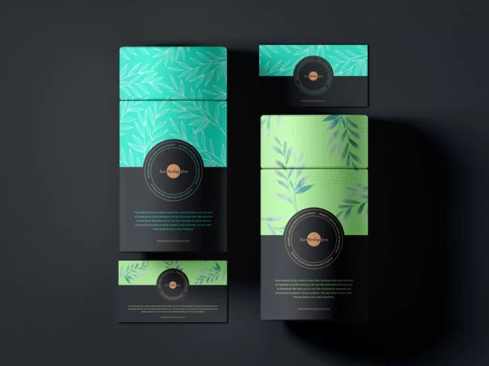 Vertical Business Cards & Paper Tube Box Free Mockup