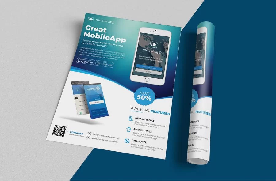 A4 & A2 Free PSD Flyer Mockups