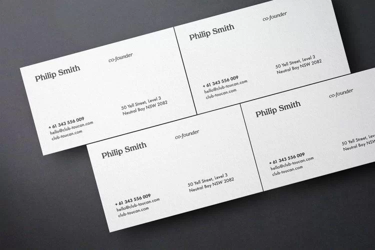 Business Card Showcase Free PSD Mockup