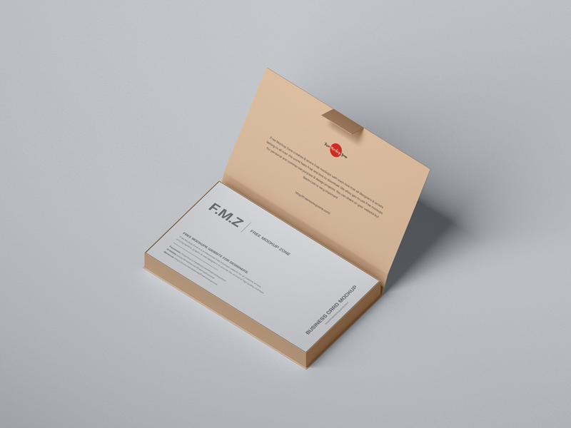 Business Cards in Box Free (PSD) Mockup
