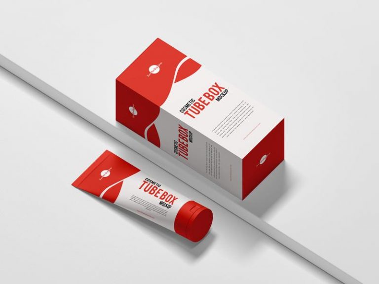 Download Cosmetic Tube & Box Free PSD Mockup - FreeMockup