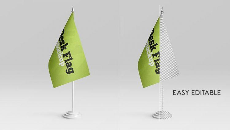 Desk Flag Free (PSD) Mock-ups