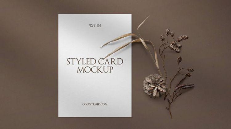 Free Stylish Invitation Card Mockup