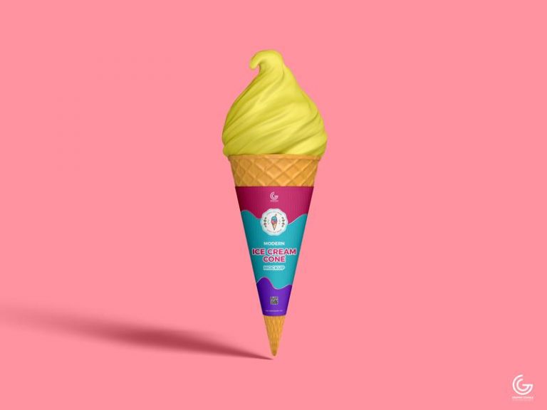 Ice Cream Cone Free PSD Mockup – FreeMockup