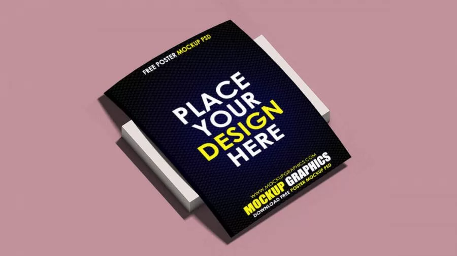 Laying Down Poster Free PSD Mockup