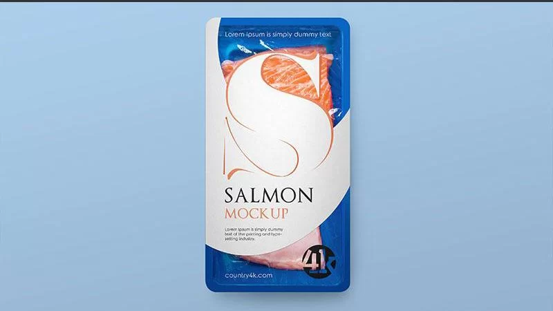 Tray with Fish Free PSD Mockup