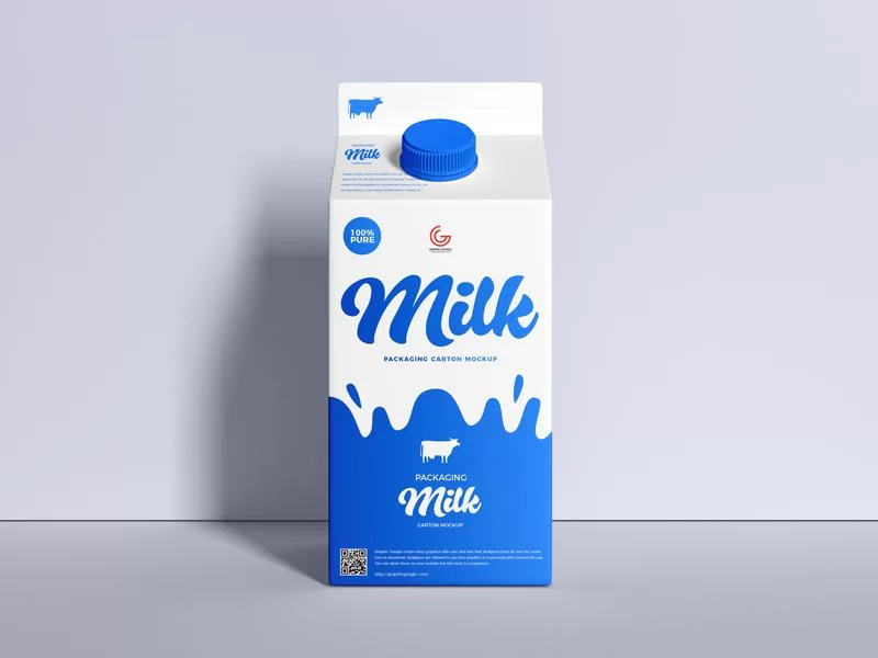 Carton Milk Packaging Free (PSD) Mockup – FreeMockup.net