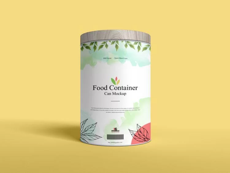 Food Container Can Free (PSD) Mockup