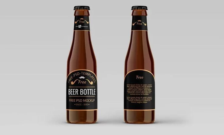 Free Beer Bottles (PSD) Mockup