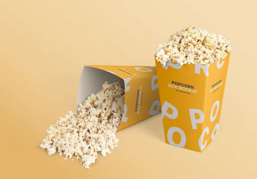 Popcorn Box Free (PSD) Mockup