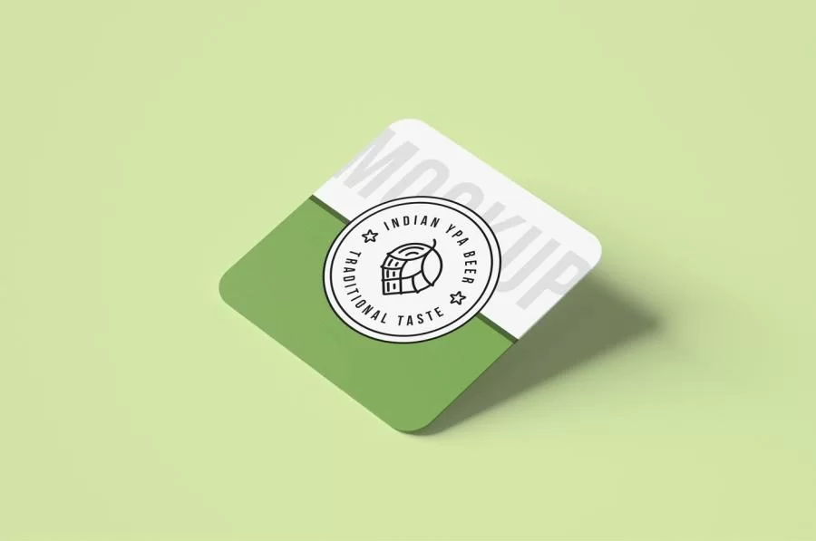 Square Coaster Free (PSD) Mockup