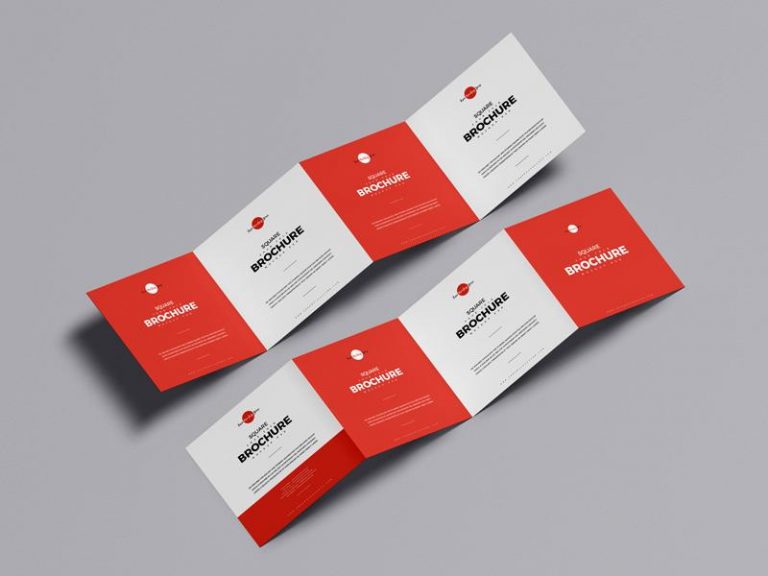 Download Square Four Fold Brochure Free (PSD) Mockup - FreeMockup