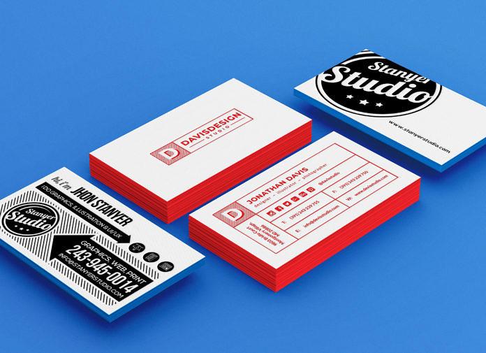 Stack of Business Card Free (PSD) Mockup
