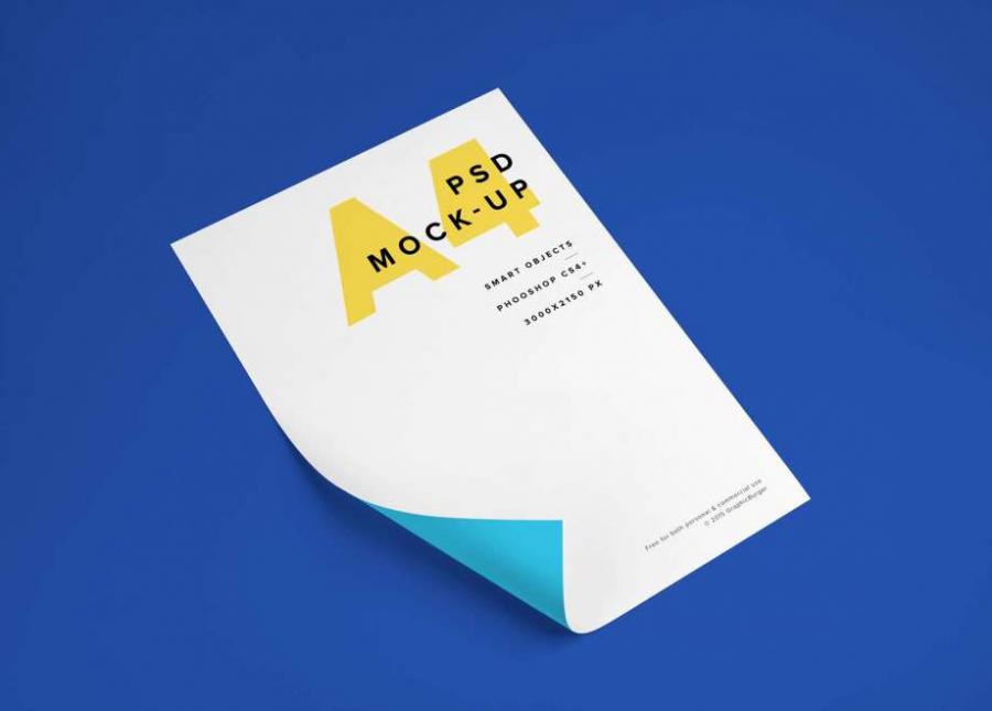 A4 Paper Free (PSD) Mockup