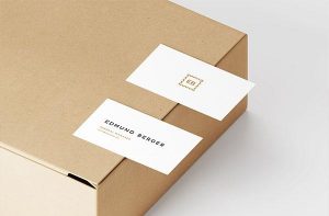 Free Business Cards On Box Mockup